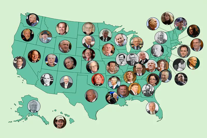 9. Here's a picture of the wealthiest person/family in each state. Together, these 50 people/families have as much or more political power probably than any 10s of millions of citizens. And the only real check on their power is another person/group w/a sh*tload of money & power.