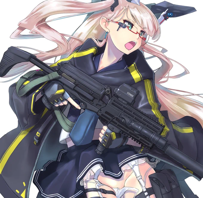 #いい銃の日 ガン&amp;ガール イラストレイテッドで描かせて貰ったキャリコとBAR 今気が付いたけど両方共にアンダーフレームの赤めがねhttps://t.co/XTq1yDg8tL 