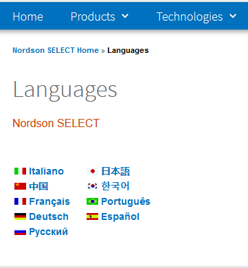 NordsonSelect's tweet photo. New Languages Added! Individualized content is now available in the following languages. Click the link below or select the languages tab on the #NordsonSELECT website: https://t.co/1iytx5RCnD https://t.co/KBugr49zXo