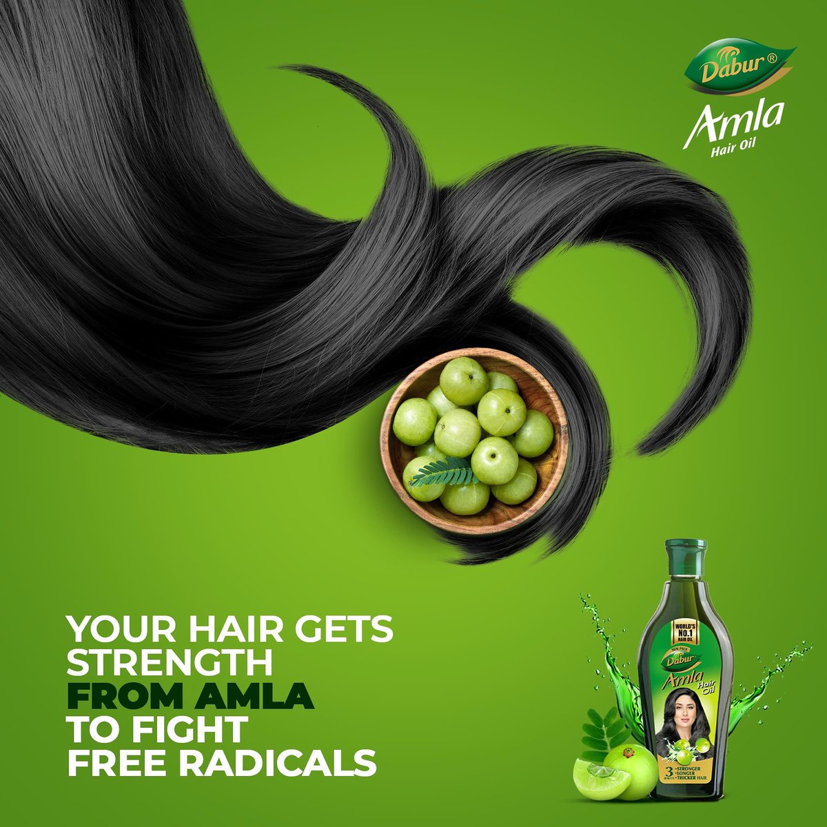DaburIndia's tweet image. Give your hair amla nourishment to fight the damage causing free radicals. Nourish your hair with Dabur Amla. It contains the goodness of amla which strengthens hair from inside and gives your hair better immunity.
#DaburAmla #AsliAmlaDaburAmla #LongHair #StrongHair