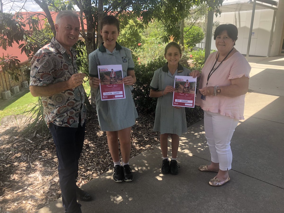 StBrigidsNerang's tweet photo. David McGovern (Director @catholicmission ) and Sue Williams (Youth &amp;Student Engagement Office Student Ambassadors. Thanks for coming to St Brigid’s today to present our Student Leaders with certificates of thanks. We raised $5161 for Socktober! Fantastic effort everyone. https://t.co/PdHd1HqewY