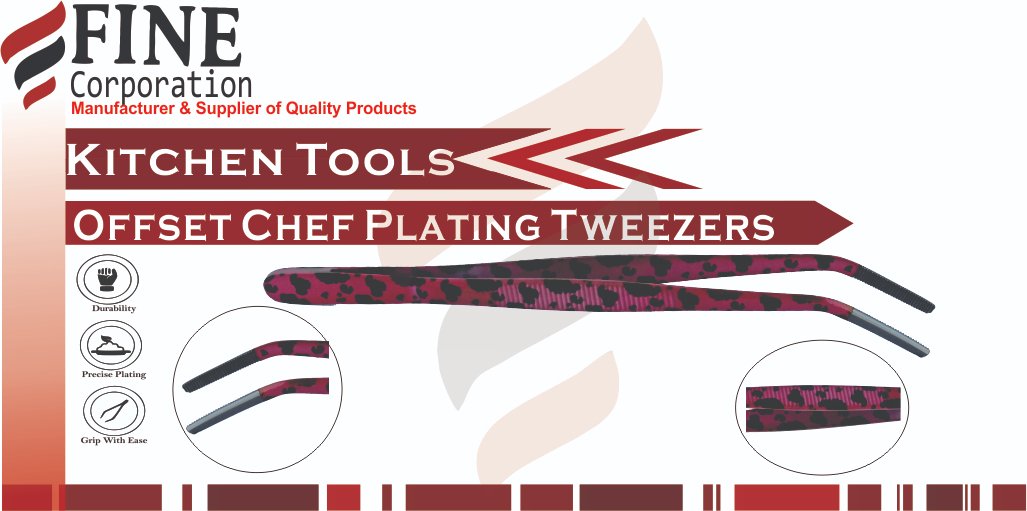 fine_corp's tweet photo. Description : Pink-Black Angle #Tweezer
Colour : Pink-Black
ColourType : Paper Coated
Sizes : 14cm 20cm
Made of #StainlessSteel
#KitchenTongs #cheftools #toolsforcooks #toolsofrefinement #platingtweezers #new #trending #latest #kitchen #distributer #foodie #finecorporation #chef https://t.co/t290ejdpRY