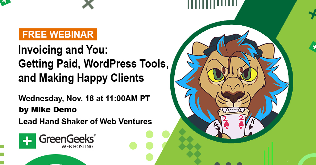 GreenGeeks (@gogreengeeks) on Twitter photo FREE WEBINAR: Invoicing is a crucial part of any business. Our webinar on Nov. 18, featuring <a href="/mpmike/">Mike Demo 🏳️🌈</a> will dive into some simple ideas you can implement to keep the cash flow flowing. Register now! greengeeks.com/webinars/invoi… FREE WEBINAR: Invoicing is a crucial part of any business. Our webinar on Nov. 18, featuring <a href="/mpmike/">Mike Demo 🏳️🌈</a> will dive into some simple ideas you can implement to keep the cash flow flowing. Register now! greengeeks.com/webinars/invoi…