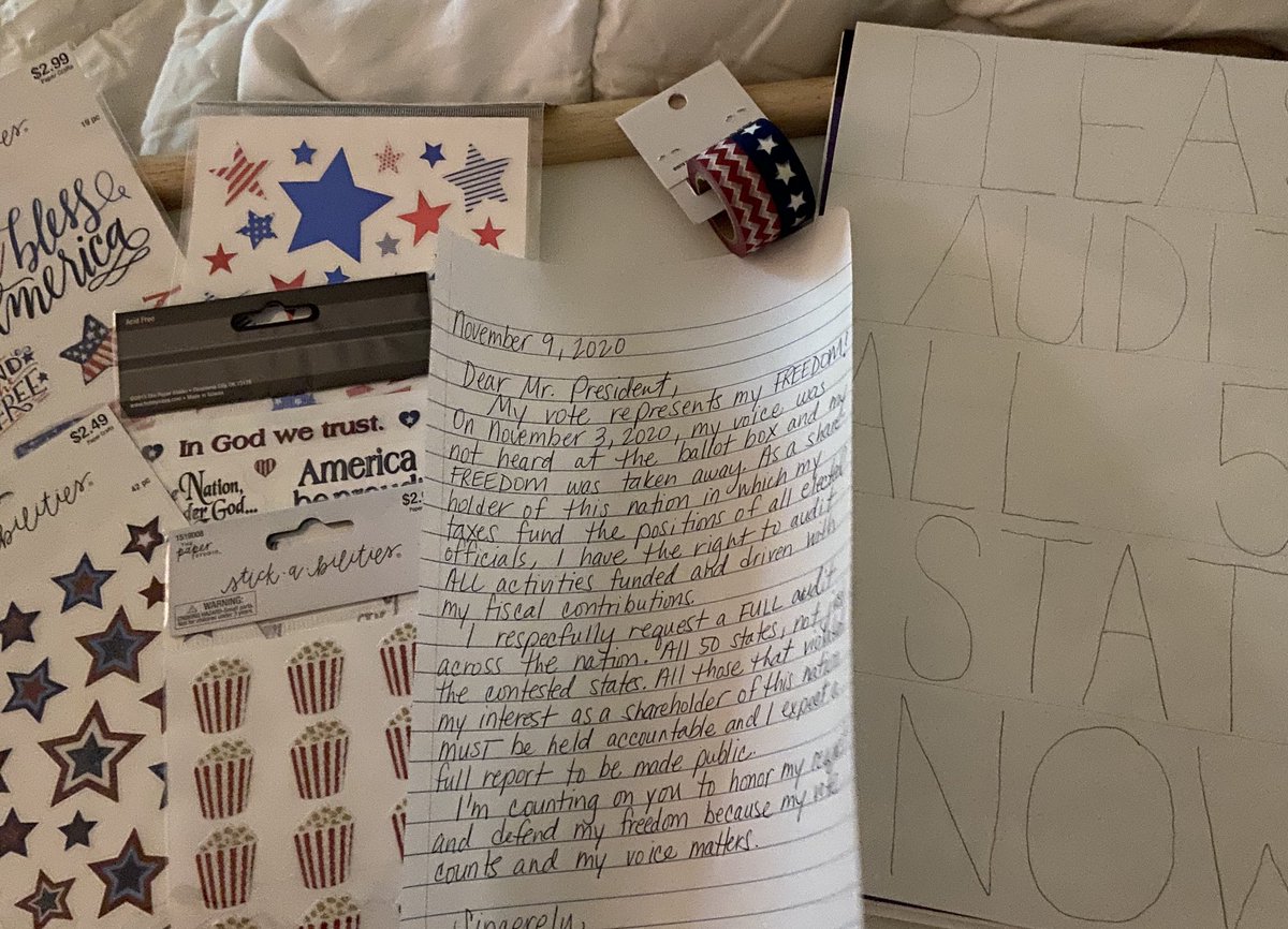 SAgain17's tweet photo. @ruffLILPUP @TweetWordz @EntheosShines @realDonaldTrump @DonaldJTrumpJr @Scavino45 @cjtruth @Timcast @PFC40Book @JosephJFlynn1 @kanyewest @TheSharpEdge1 @OzRestored Iโm writing mine and hubbies out right now, but I HAD to stop at Hobby Lobby because Iโm super EXTRA! ๐ ๐บ๐ธ(Will post finished product for funsies) #MailToTheChief #ItAintOver @TweetWordz https://t.co/KyEeox5tG0