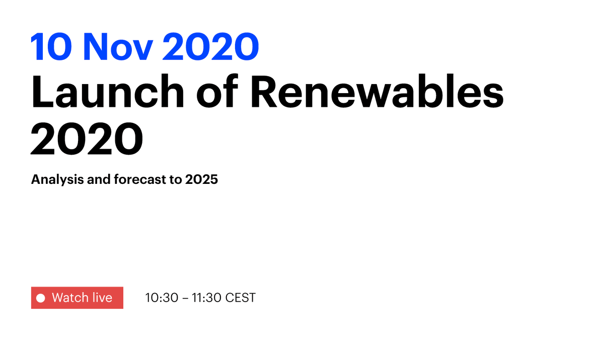 For more on the key findings & forecasts from the report, join me & lead author  @heymibahar at the launch press conference at 10:30am CET.You can watch it live here on Twitter or on our website   https://iea.li/36iGg2V 