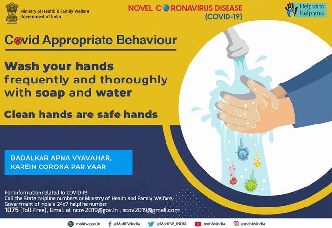 SpokespersonMoD's tweet image. Never forget to wash hands frequently and thoroughly with soap and water to protect yourself from #COVID19. Follow and inspire others to follow #AppropriateBehavior.  #JanAndolan #IndiaFightsCorona #Unite2FightCorona