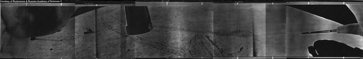 Panoramic images were sent slowly by a mechanical scanner that measured light with a photo-multiplier tube. The first images were taken while still atop the landing platform, then after rolling down its ramp.