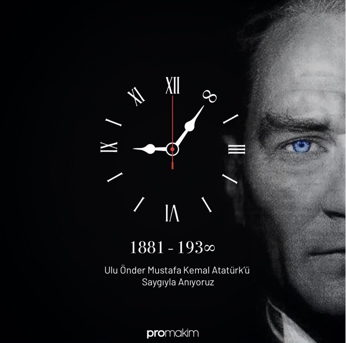 promakim's tweet photo. “Benim naçiz vücudum, bir gün elbet toprak olacaktır. Fakat Türkiye Cumhuriyeti, ilelebet payidar kalacaktır.”
Ulu Önder Mustafa Kemal Atatürk’ü Özlemle Anıyoruz ∞ https://t.co/KZXCxVY5uJ