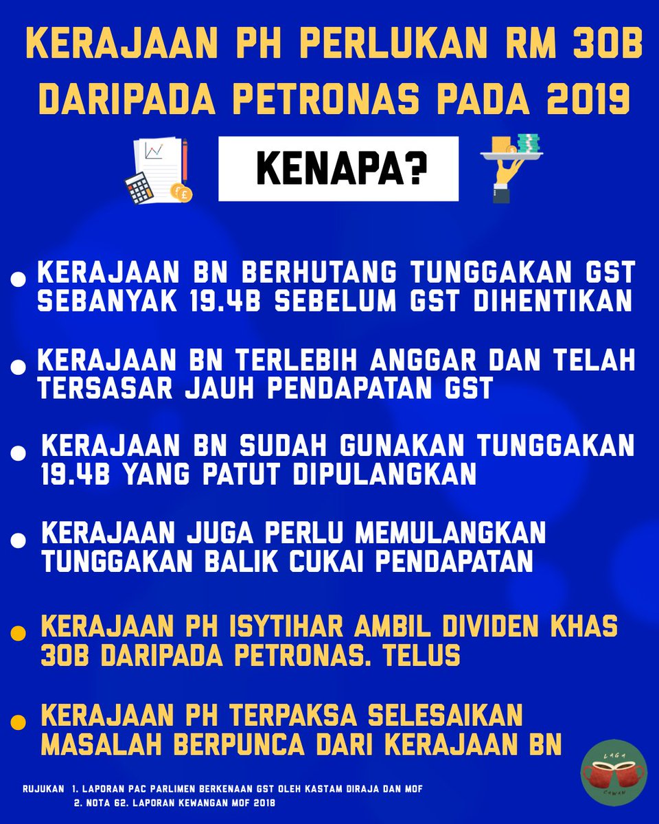 LagaCawan's tweet photo. Fahamkan 2 benda ni, nescaya hidup korang selamat tak ditipu Najib Razak lagi dalam soal GST dan Dividen Petronas. https://t.co/DnTgbr14nv