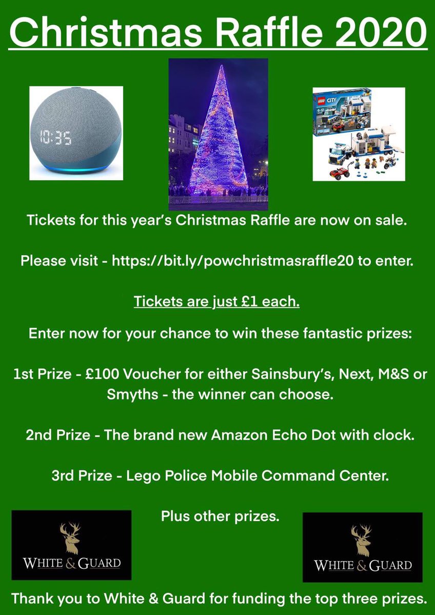Christmas Raffle tickets on sale now. There are some truly fantastic prizes.

Visit bit.ly/powchristmasra… to buy today.
@WellsteadPri