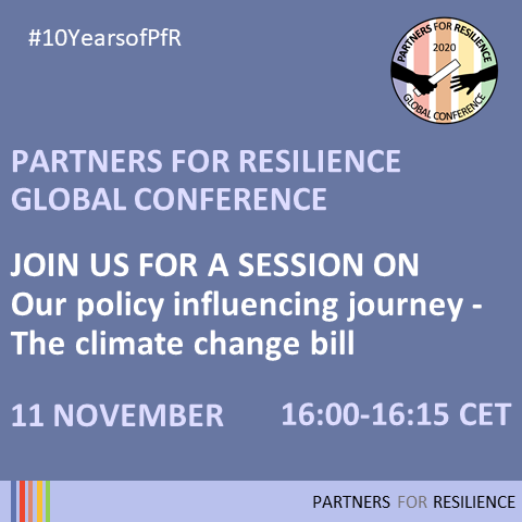 Cordaid's tweet photo. How to make our advocacy for influencing policies successful? Join us and know more about the exemplary story of #Uganda's Climate Change bill - at #PfRglobalconference on 11 Nov, from Rachel Kyozira of Cordaid. #10yearsofPfR
For more & registration: https://t.co/x3WURsVOf5 https://t.co/kcpeMs9B6H