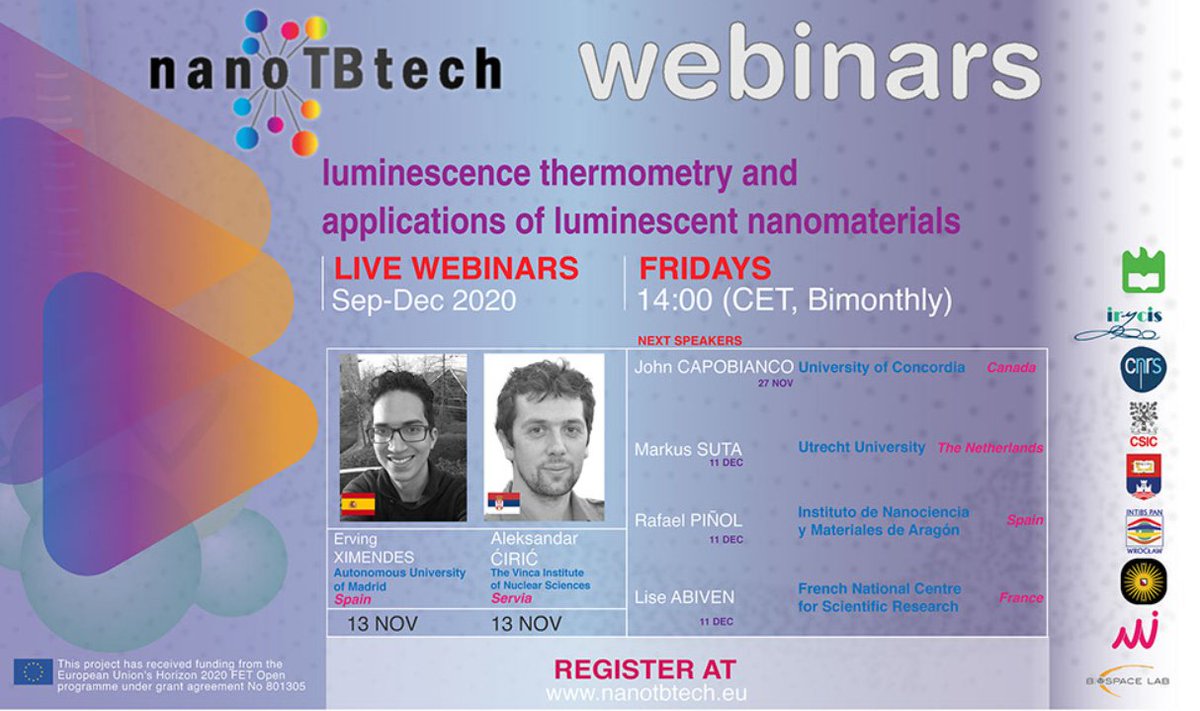 group_omas's tweet photo. We have two speakers at @nanotbtech Webinar this week: Erving and Aleksandar. Go to https://t.co/o2TExgoysU and register for this event🧑‍🔬
#webinar #friday #scientist #science #nanomaterials #luminescence #nanotbtech #omasgroup https://t.co/84ieoaGDaQ