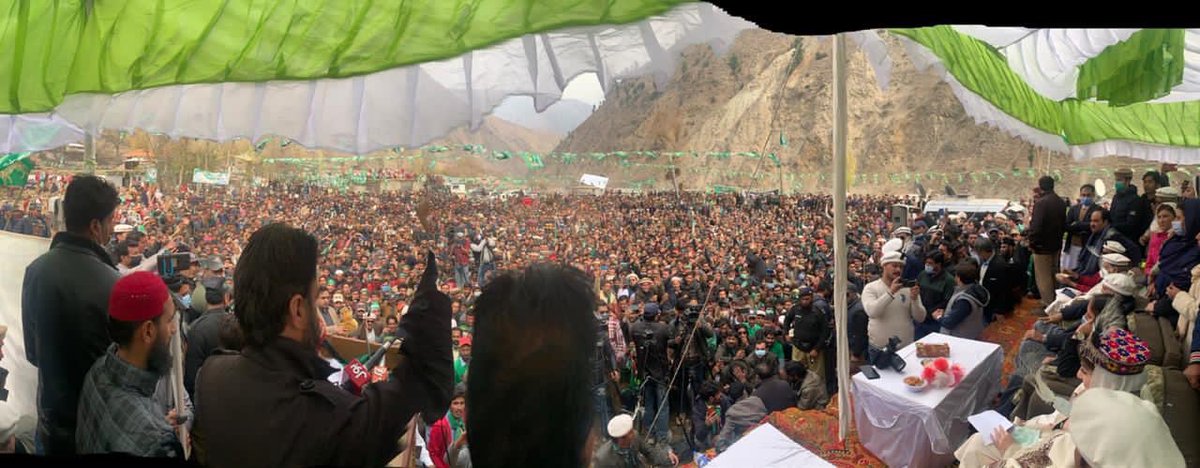 Look at this.... Small village Chughaam in Astore valley. Now going to the next one Insha’Allah. #GBforPMLN