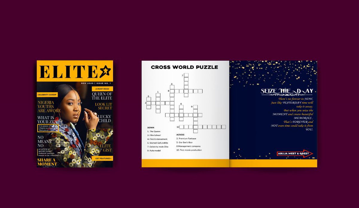 lydiach_arly's tweet photo. Aecu a wordcrosspuzzle ...love look no where the #EricaXElitesMag  has got u cover ad a prize for the person that will find the secret word in this magazine ...buh too win ...first grad ad look thru the #EliteMagazine💃💃💃💃💃🙏🙏🙏✨✨ https://t.co/8wJkWU8LEY