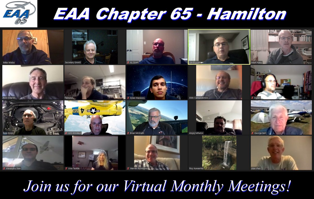 EAA65's tweet photo. We always welcome guests at the Experimental Aircraft Association - Chapter 65 - Hamilton.   Join us for monthly meetings featuring guest speakers and friendly camaraderie. Contact Webmaster@EAA65.org for details!
#EAA #Flying #Pilot #SocialDistancing https://t.co/qcrEzb9Nv7