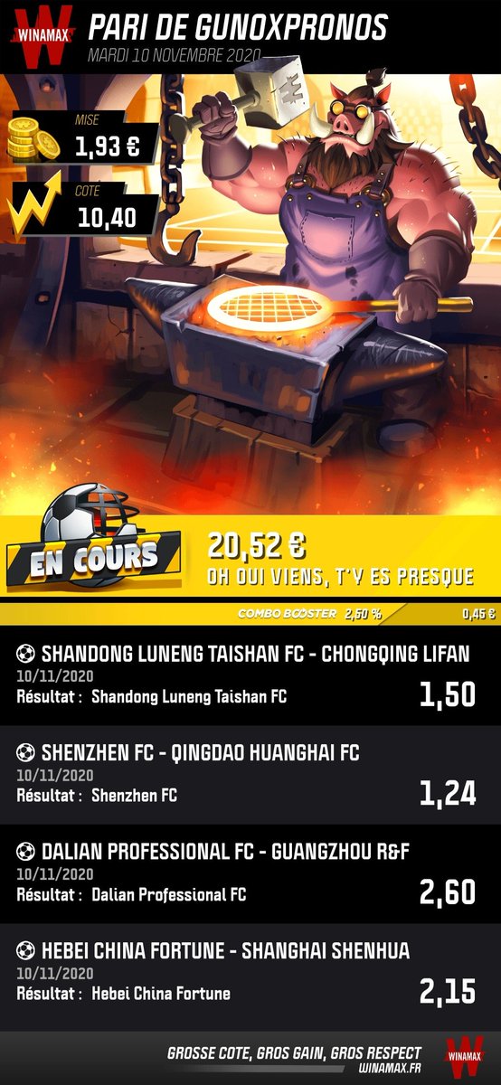 GunoxP's tweet photo. 🚨⚽️🇨🇳J'y crois même avec ce championnat chelou mdr 

#TeamParieur https://t.co/nJyrmrjzlw