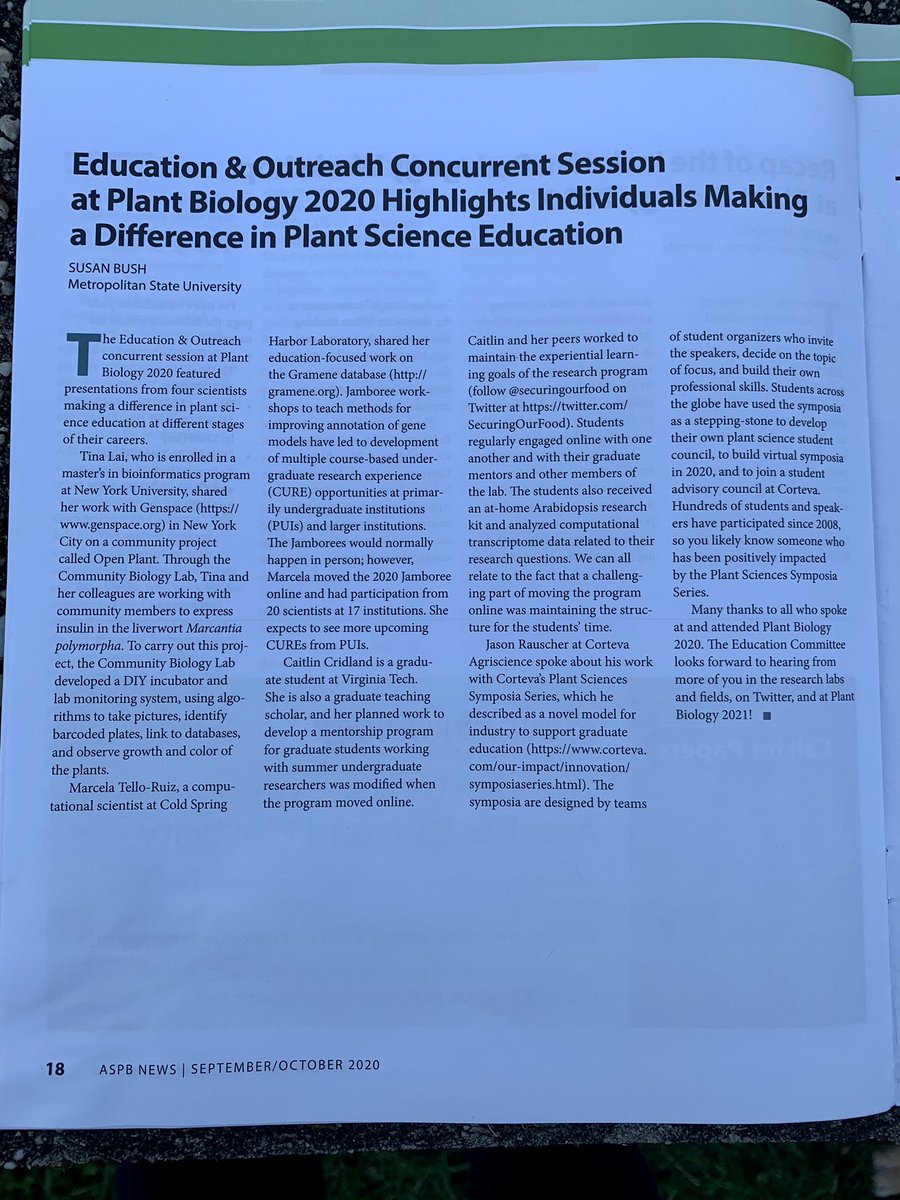 GrameneDatabase's tweet image. Check out ASPB’s Newsletter where Susan Bush highlights 4 individuals making a difference in plant science education, all of whom presented their work at #PlantBio20 The list included Gramene’s project manager and outreach coordinator, Marcela K Tello-Ruiz.