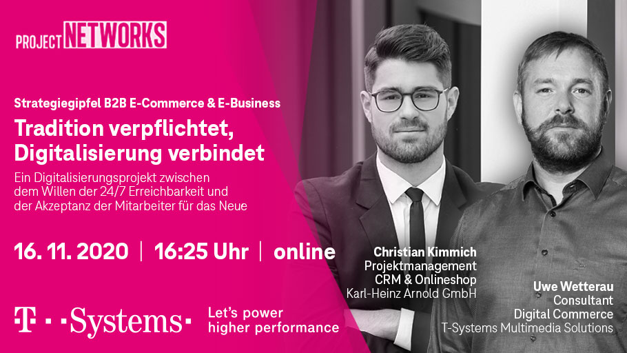 Ein Digitalisierungsprojekt kann nur zum Erfolg werden, wenn auch die Mitarbeiter mitziehen. Erfahren Sie im Vortrag, wie ARNO Werkzeuge dies bei der Einführung eines #Onlineshops, #PIM und #CRM geschafft hat. Jetzt anmelden: ms.spr.ly/6010pBTej <a href="/projectnetworks/">project networks</a>