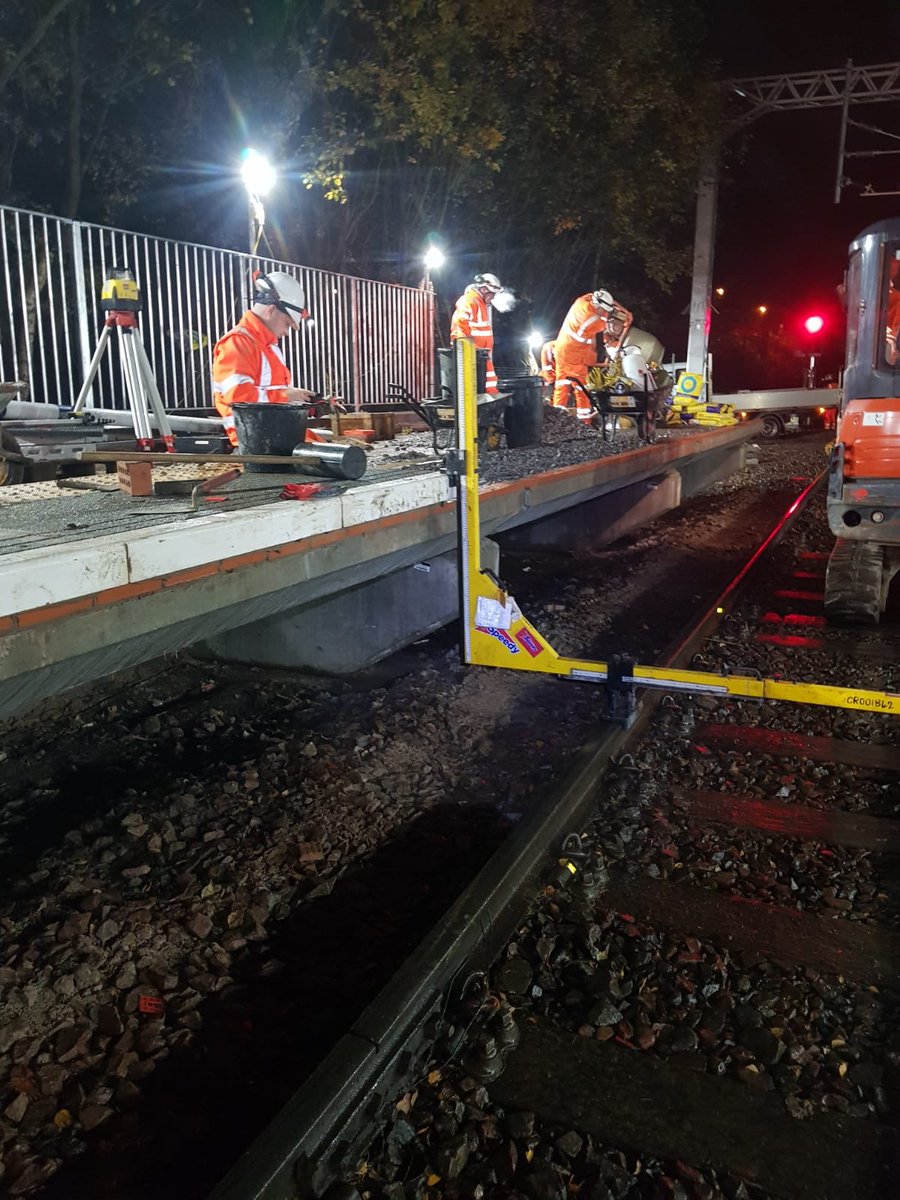 MSL_Scotland's tweet photo. More images of the progress that is being made at Milngavie Station by our nightshift team. MSL have been resetting copes & constructing the end of the new platforms on behalf of our client AMCO. Works have been completed at night in order to minimise disruption #MSLProjects https://t.co/FVNZ72h1RJ