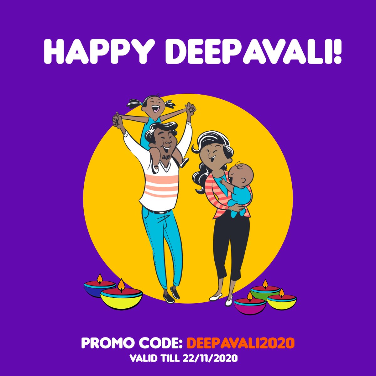 getsomefi's tweet photo. Happy Deepavali to you &amp; your family! To celebrate the festival of lights, we have a special 20% rebate for first-year insurance premiums. Apply “DEEPAVALI2020” to enjoy this! Promo is valid until 22 November 2020. 
#deepavali #deepavali2020 https://t.co/8CcYceKqQA