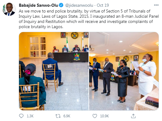 1. Yes the  #EndSARS   protest was concerned with better policing, governance & Country. That was at the INITIAL stage. That particular phase ended BEFORE 19th October 2020. All request met,  @jidesanwoolu already set up panel, youths refused to send reps &  @DrJoeAbah knew this.