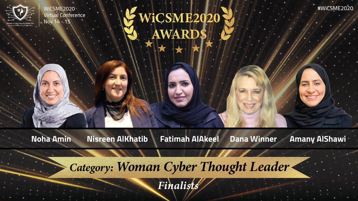 WiCSME's tweet photo. And the wait is finally over !!! ๐ฅ
Announcing our 5 Finalists from the category of โWomen Cyber Security Thought Leaderโ. ๐ธ
Please join us on #WiCSME2020 Awards Ceremony on 15th Nov 2020 to know the 3 winners.
Register at:
https://t.co/kiUPjDN0sF
#womenincybersecurity https://t.co/kGidbrkNf8