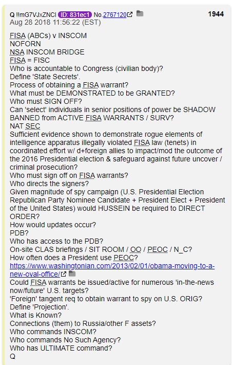 There is no QDrop talking about Biden being declared President Elect. The term "President Elect" is only used once ever by Q in QDrop 1944 where he's talking about Obama spying on Trump while Trump was President Elect.