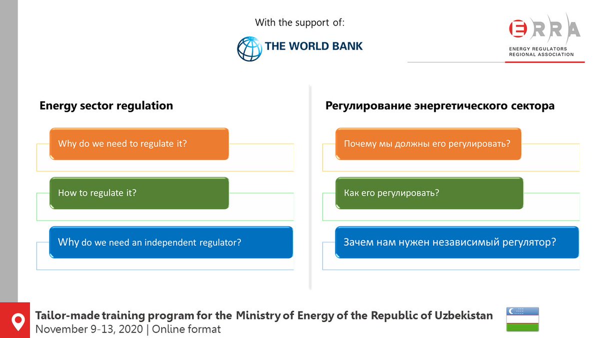 ErraNews's tweet photo. #Energysector reform is among the highest priorities of the #UzbekGovernment. With support of the @WorldBank, ERRA is developing capacity of #Uzbek #energyministry and company officials on key issues relating to the #energysector in order to facilitate #sectorreform. https://t.co/FyVhrmMxtP