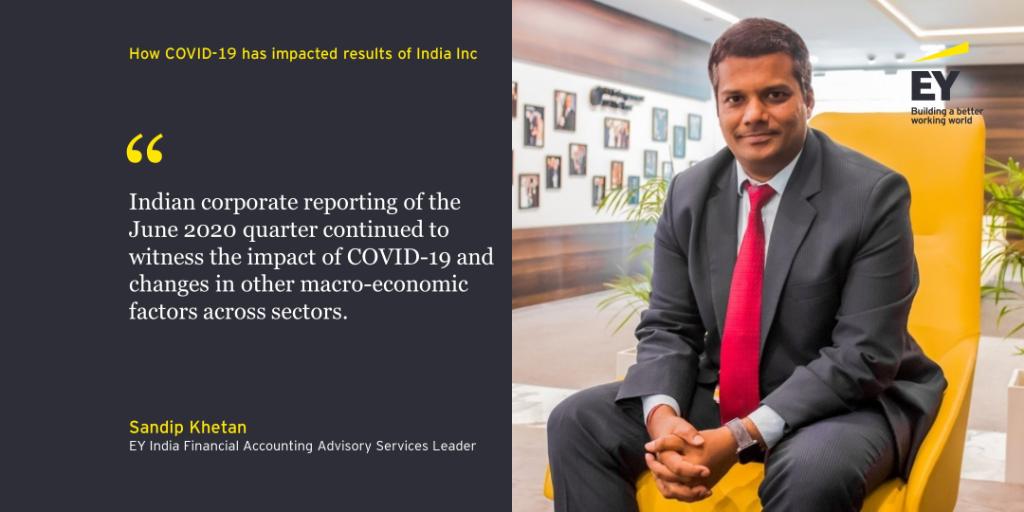 EY_India's tweet photo. Quarterly results published by companies (excluding BFSI sector) reveal a decline of approximately 30% on average in revenue during the quarter ended 30 June 2020 in comparison to the quarter ended 31 March, reveals our latest #EYFAAS report https://t.co/2rZbFoVE22 @Sandip_khetan https://t.co/Bc0DOy7KpO