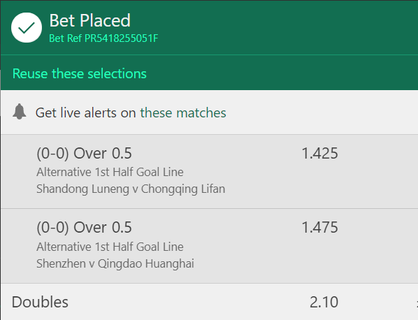 GoalFrenzy's tweet photo. #Inplay 

Nice little first half double in China. Keep an eye on for higher odds. https://t.co/yE1snOIJCt