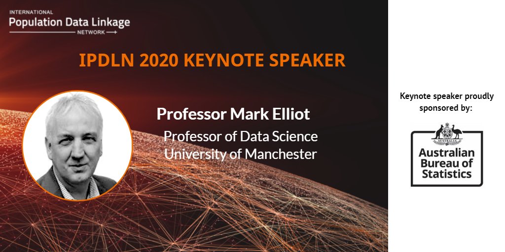 IPDLN's tweet photo. IPDLN 2020 keynote speaker Professor Mark Elliot, Professor of Data Science @UniversityManch is kindly sponsored by @ABSStats
#ipdln2020 #info2impact #datalinkage https://t.co/urFFXIvroD