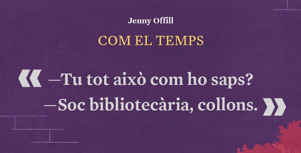 som_amsterdam's tweet photo. Lizzy Benson, la protagonista de #ComElTemps de Jenny Offill, alterna la seva feina com a #bibliotecària amb la de respondre les estranyes preguntes que arriben al podcast sobre el #clima i la fi del món. Fes-ne un tast https://t.co/DSEwtgq1cV https://t.co/aiov8IVmoH