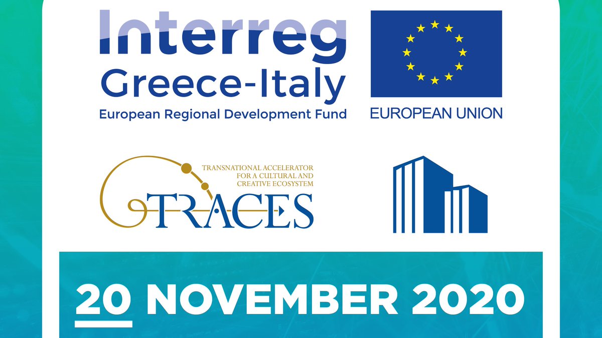 Interreggr_it's tweet photo. 🚩@InterregTraces  final event
⏰ 20 November h.12
⚡️Live streaming on Facebook Page Interreg Traces⚡️
@cultureGR @aic_forum 
🤝 #creativecompanies🤝 https://t.co/pE7wTzBsHZ