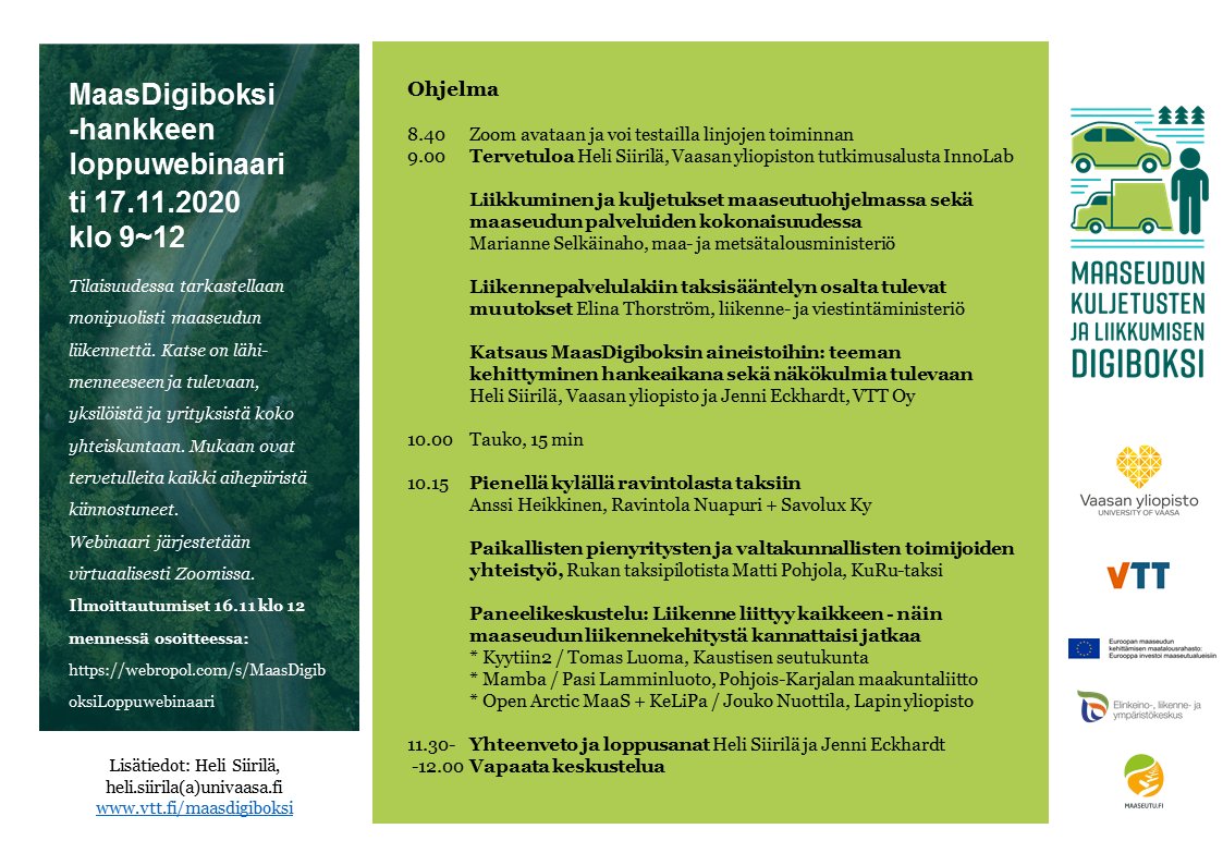 Maaseudun kuljetusten ja liikkumisen digiboksi tweet media