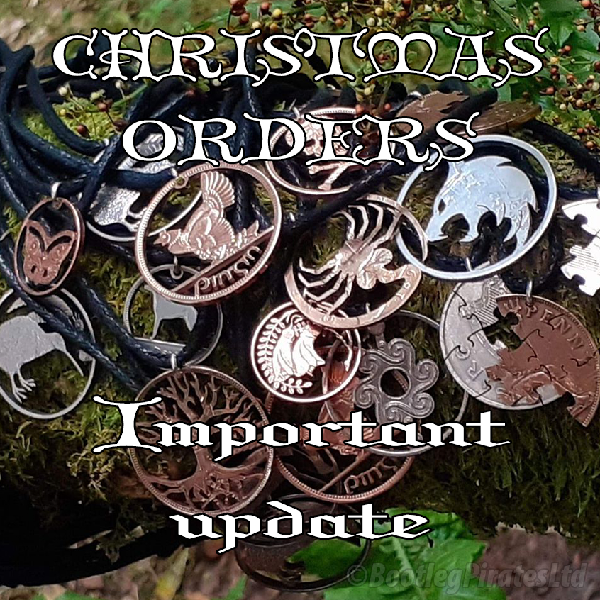 BootlegPirates1's tweet photo. HI people. Please be aware that due to huge demand, any Christmas orders need to be made by 12th Nov.
https://t.co/guudZ0xoor
#Jewelry #HandMadeJewelry #Jewellery #HandCutCoin #ShopSmall #ShopIndie #SmallBiz #UKCraft #Newsletter #Discount #Christmas https://t.co/mB1mV71BI9