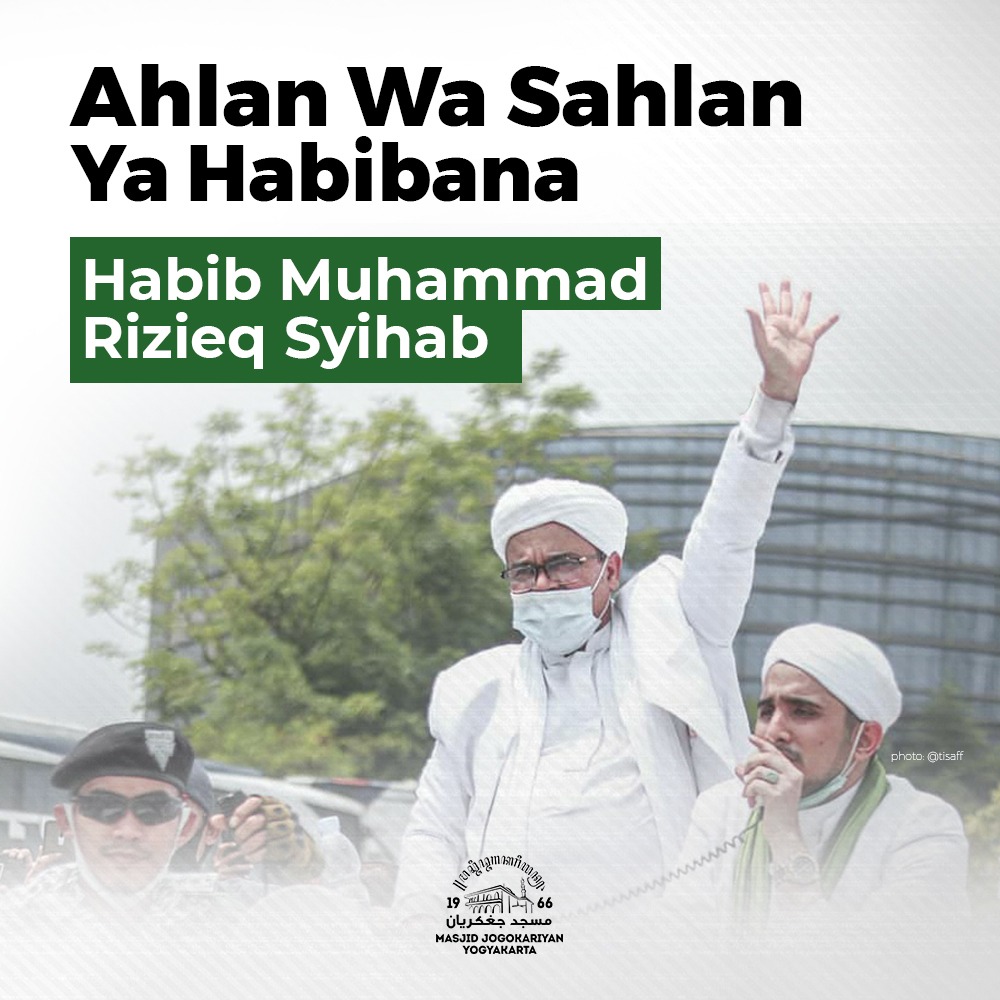 jogokariyan's tweet photo. Ahlan Wa Sahlan ya Habibana.. 

#WelcomeBackIBHRS #jogokariyan #masjidjogokariyan https://t.co/UQHCEcMVsP