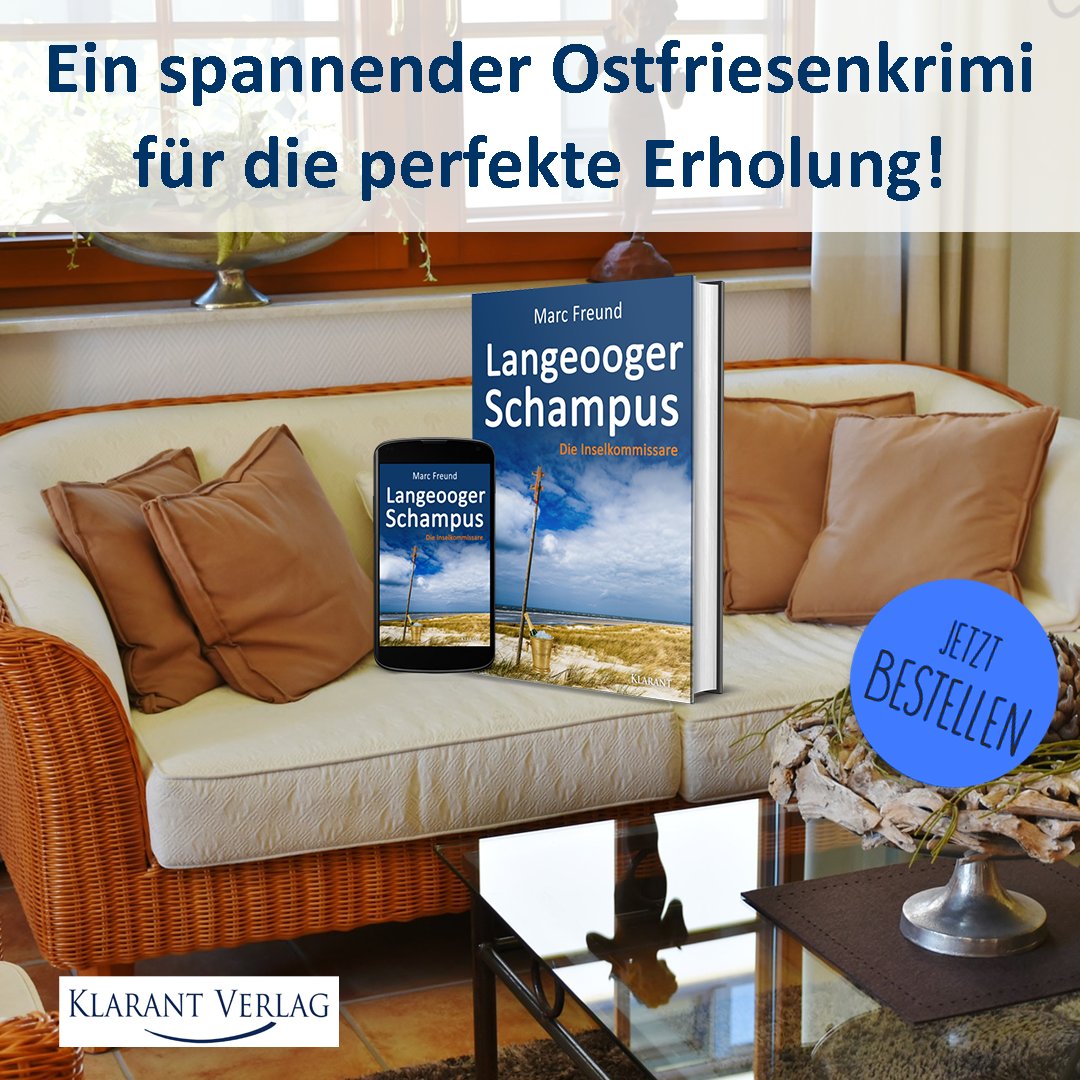 Klarant_Verlag's tweet photo. #Lesen – eine großartige Beschäftigung für die perfekte #Erholung! Unser Top #Lesetipp ist der aufregende #Ostfrieslandkrimi „Langeooger Schampus“ von #MarcFreund! Begleitet die neuen #Inselkommissare Gerret Kolbe und Rieke Voss bei ihrem ersten Fall!
https://t.co/uvPakfzcCM
#neu https://t.co/jlgxkc008I