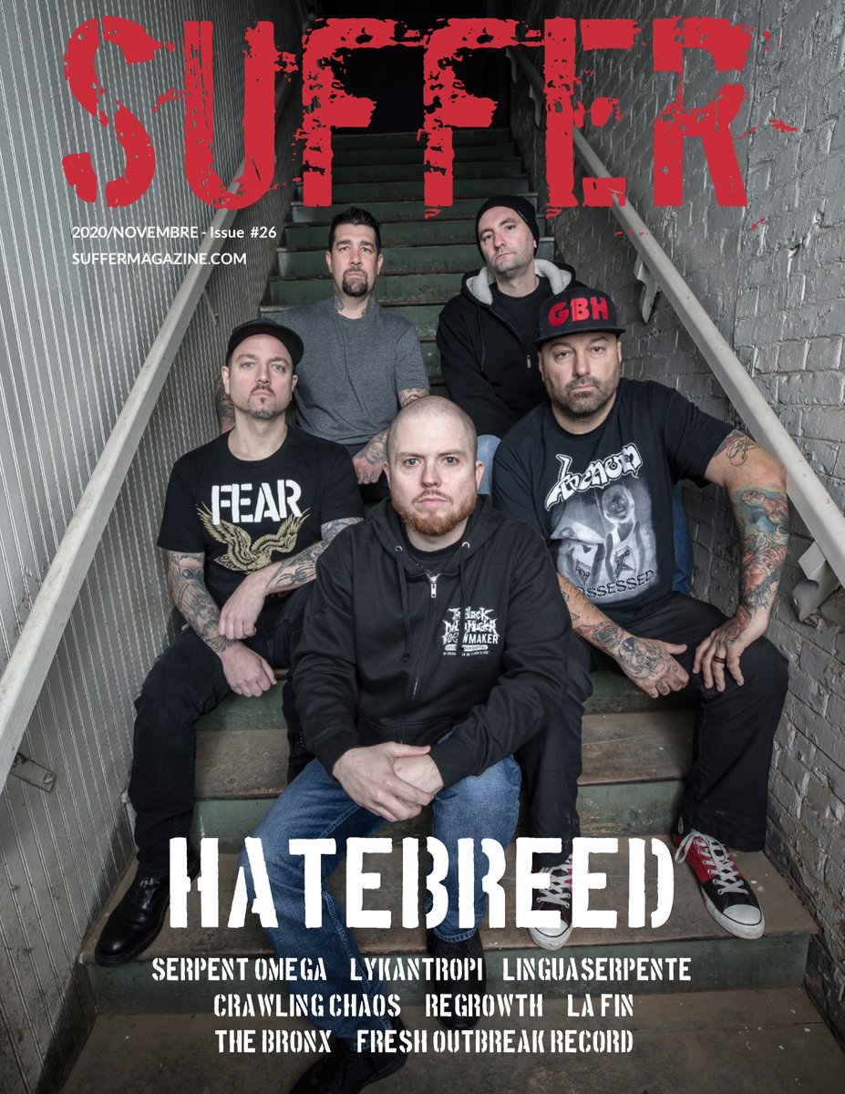 SMM#26 OUT NOW
suffermagazine.com/suffer-music-m… 
issuu.com/suffermusicmag…
calameo.com/books/00535343… 

#hatebreed #serpentomega #lykantropi #linguaserpente  #lafin #regrowth #crawlingchaos #lafin #thebronx #mariachielbronx #freshoutbreakrecords #bauliinpiazza