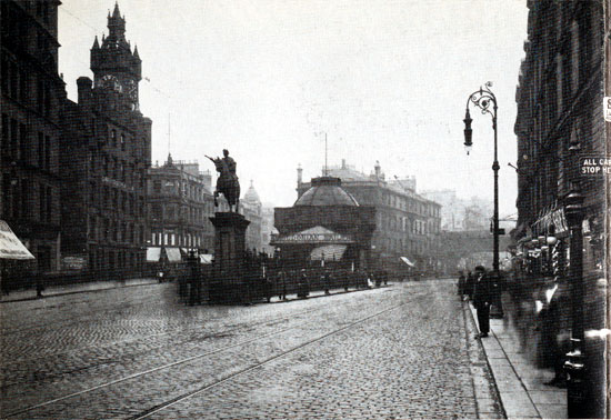 prostrate upon the ground, close to the Cross Steeple. His head is resting on the pavement in a pool of blood, and his feet and body in the sewer. He lies perfectly senseless. In a moment a crowd of spectators contemplate the horrid sight. The policeman on the beat is