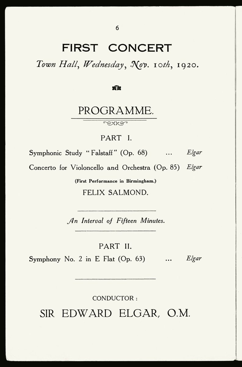 Happy birthday to us! On 10 November 1920 Sir Edward Elgar conducted the City of Birmingham Orchestra in its first symphonic concert – and the future CBSO took its first step onto the world stage. Share your favourite CBSO memories! Tag us and use the hashtag #cbso100.