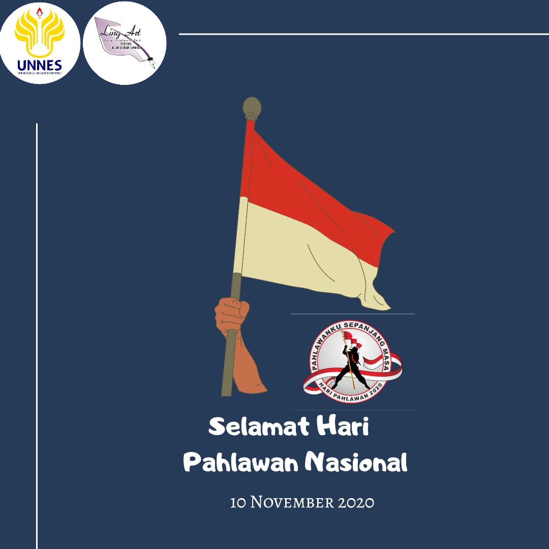 🇲🇨SELAMAT MEMPERINGATI HARI PAHLAWAN NASIONAL 10 NOVEMBER 2020🇮🇩

“Bangsa yang besar adalah bangsa yang menghormati jasa para pahlawannya - Ir. Soekarno.”

#linguaartistica #literasi #universitasnegerisemarang #unnes #fbskampusungu #fbsunnes