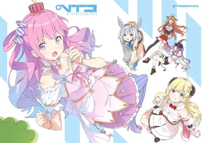 VIRTUAL TABGRAPHICS 3 表紙 #バーチャルYouTuber #ホロライブ #姫森ルーナ #天音かなた #角巻わため #常闇トワ #桐生ココ https://t.co/3MCCE3EpEd 