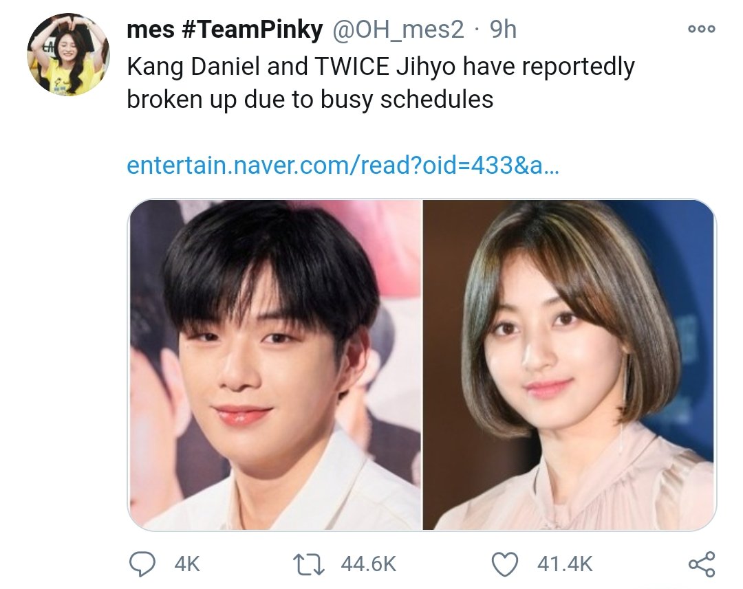 kpredicts99's tweet photo. ✔DanHyo break up

Feel sad about the News because they choose to Break Up just because of their Careers. but Let's support them on their Individual Activities. https://t.co/9xeOftibxf