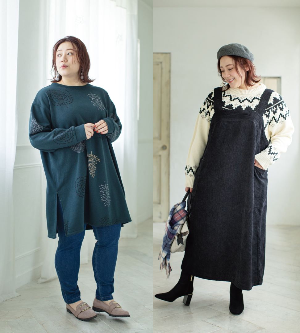 ファッションセンターしまむら Sur Twitter ラ ファーファモデル おさむ が着る ナチュラル カジュアルスタイル ノルディック柄のニットでリラックスコーデ 大きいサイズ の裏起毛ワンピも レディース ニットプルオーバー 本体1 790円 税 裏起毛