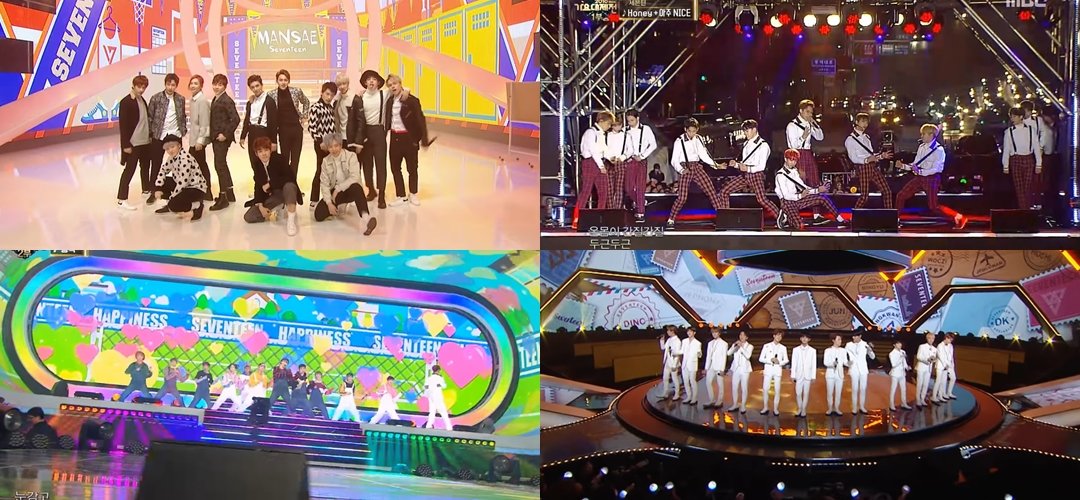 MBC Music Festival ×  #SEVENTEEN  𝟮𝟬𝟭𝟱MANSAE𝟮𝟬𝟭𝟲Honey+VERY NICE(remix ver.)Happiness𝟮𝟬𝟭𝟳CAMPFIRE & CLAP