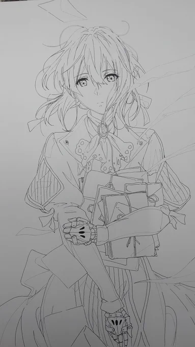 模写ヴァイオレットちゃん絵

背景までやると線潰れとか出るので手紙とヴァイオレットちゃんのみに… 