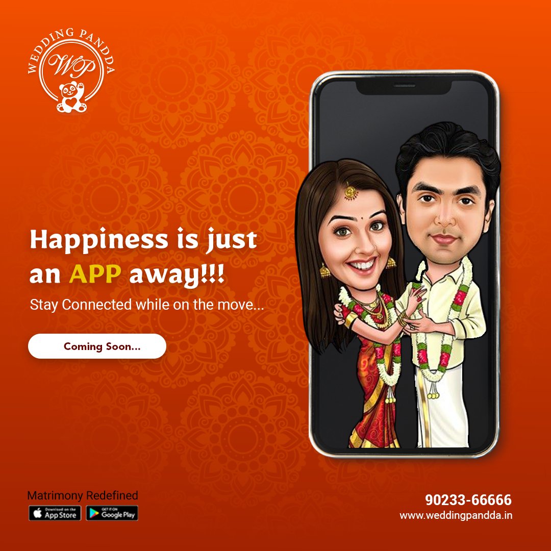 WPandda's tweet photo. #Happiness is just an #APP away!!!
Stay #connected while on the move...COMING SOON!
website:- https://t.co/mEHSGwwAsh
Instagram- https://t.co/63rpLjACfF
Please Call For More Detail's :
📞 +91-902-33-66666
Register today with us at :-
https://t.co/589tNJFTW3
#WeddingPandda #App https://t.co/eODrHuJ4wC
