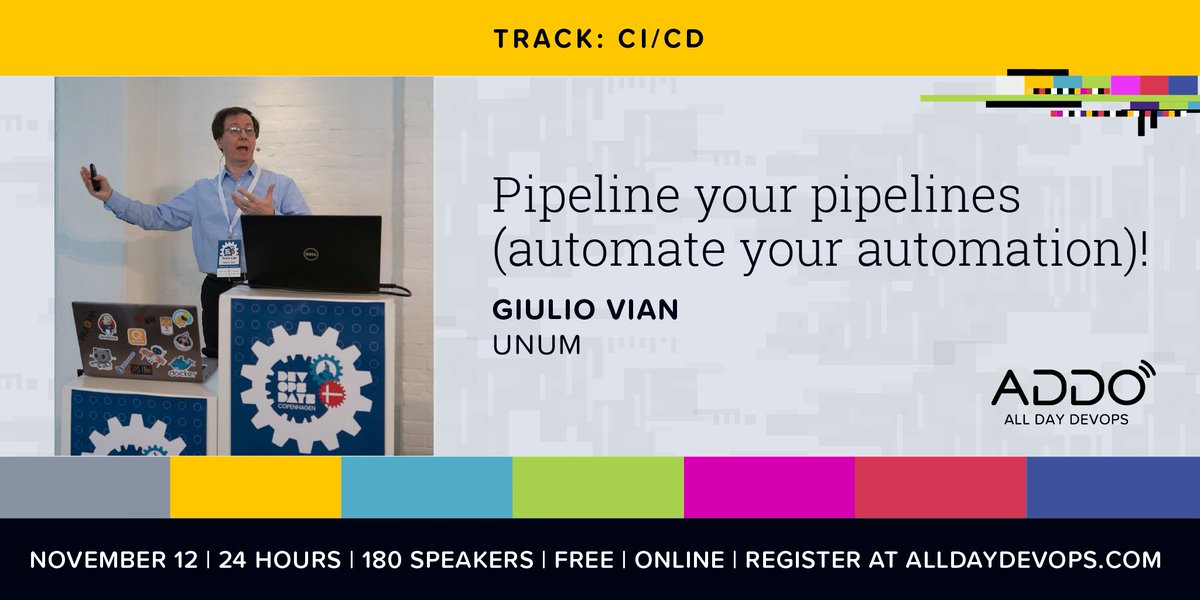 giulio_vian's tweet photo. See you soon @AllDayDevOps. My session is at a nice time for Europe, Middle east and Africa, not so much for most American and Asian people, but, hey, it will be recorded thanks to @weekstweets @EUSP and all folks of #AllDayDevOps and #2020ADDO https://t.co/6GiRae5z15