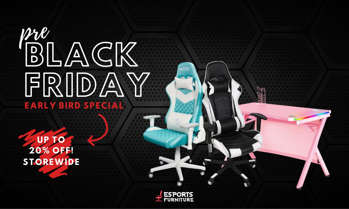 esportsfurnish's tweet photo. Beat the rush! 🤩

Our Pre-Black Friday Early Bird Special is here for a limited time!
https://t.co/h0JGzw3pd7 https://t.co/VOCuAPaVow