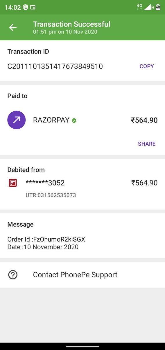 Dr_Arshdeep's tweet photo. @pizzahut amount deducted but no confirmation received on email as well as message. https://t.co/neHEG5mgyI
